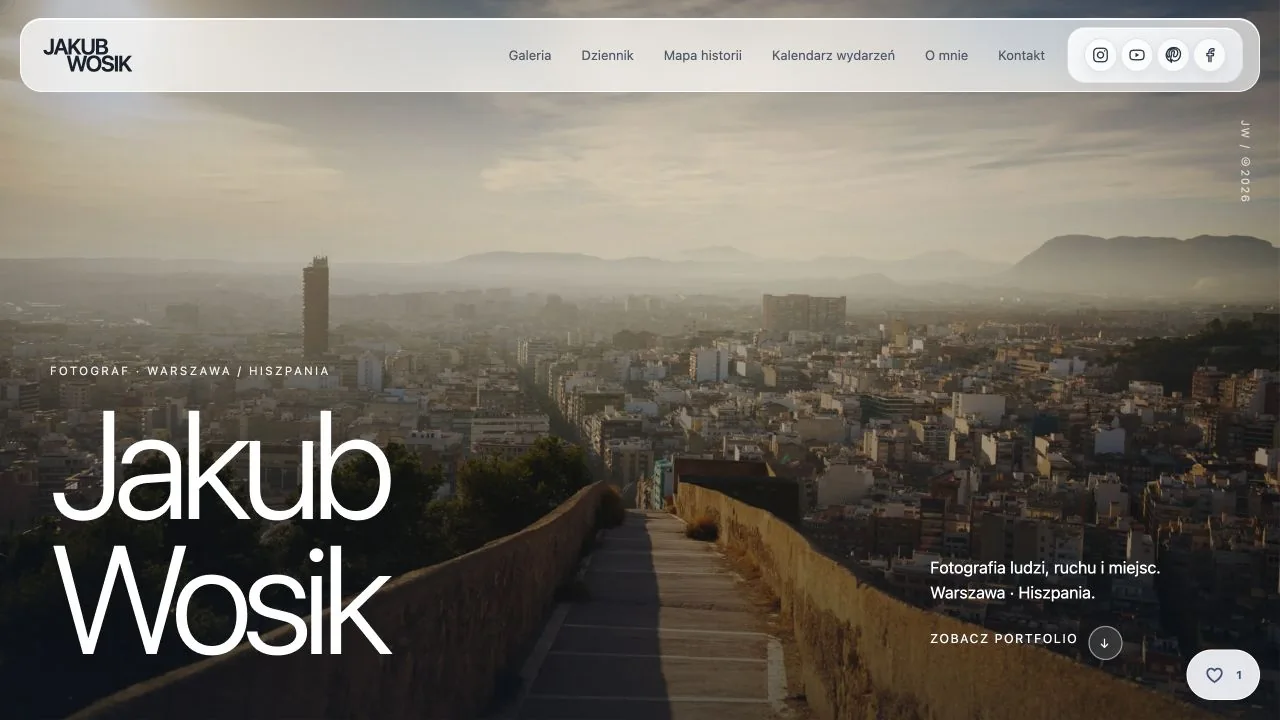 Jakub Wosik — portfolio fotograficzne — projekt strony internetowej